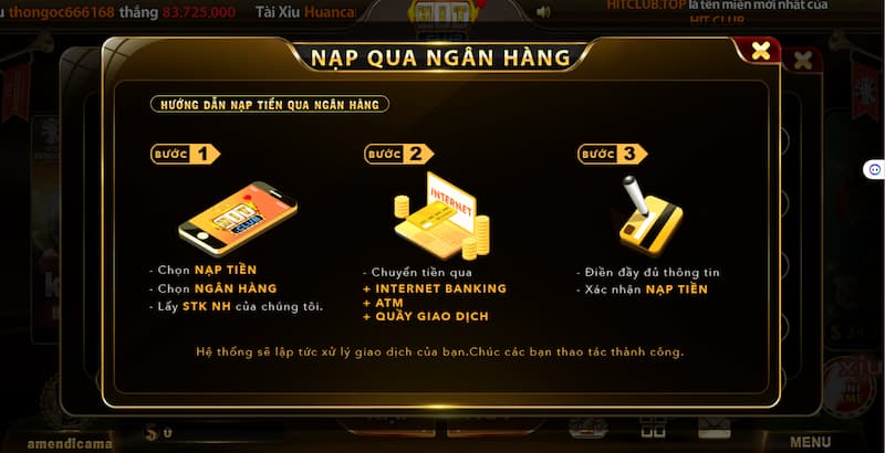 cách nạp tiền hit club